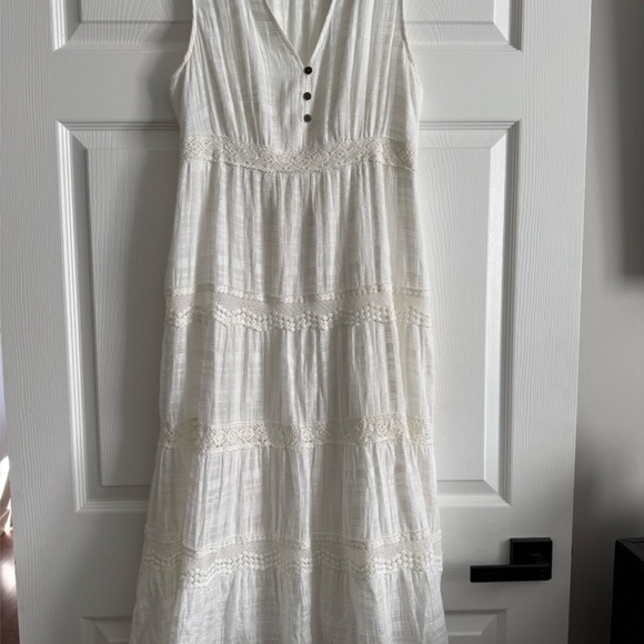 🤍 Knox Rose Elegant Sleeveless Cream Midi Dress Size Medium - Picture 8 of 11